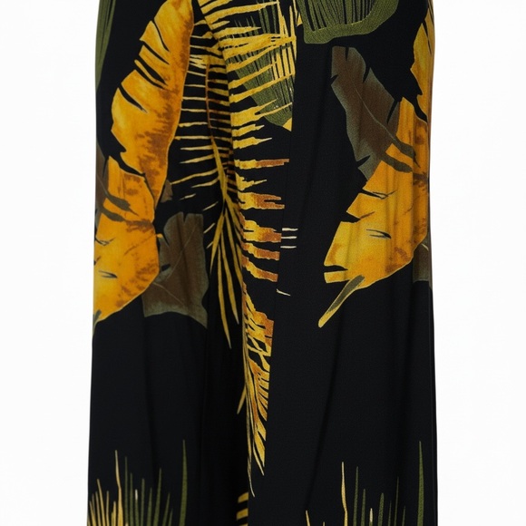 Tropical Leaf Print Wide-Leg Pants - Picture 3 of 13